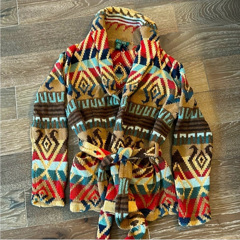 Ralph Lauren Hand Knit Aztec & Navajo Cardigan